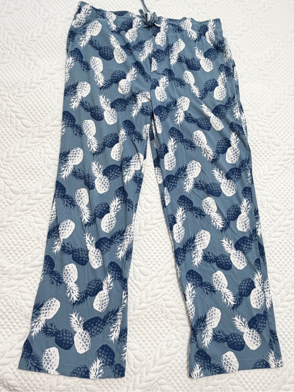 Pineapple Print Lounge Pants - Blue